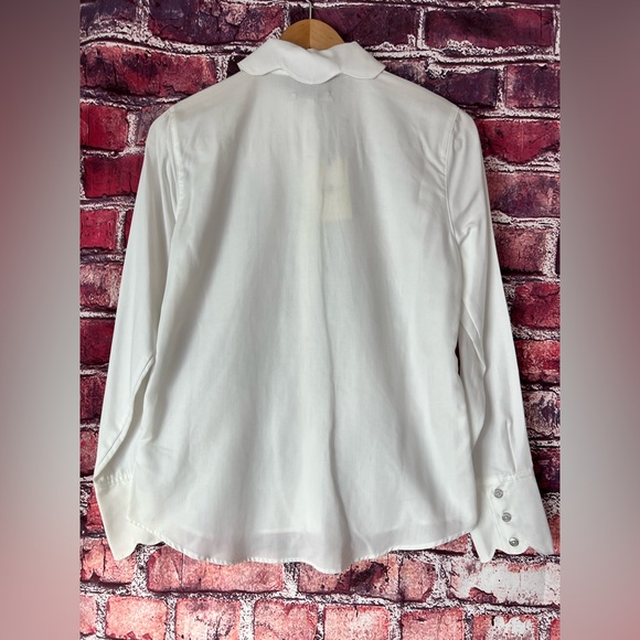 7 For All Mankind White Button Down Shirt with Black Tie NWT - Picture 5 of 7